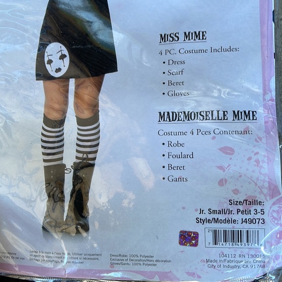 Miss Mime Kids Costume! New! - Picture 3 of 6